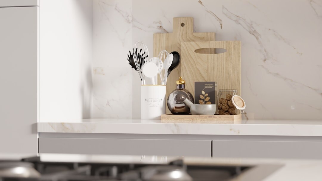 spice mix jars on kitchen counter