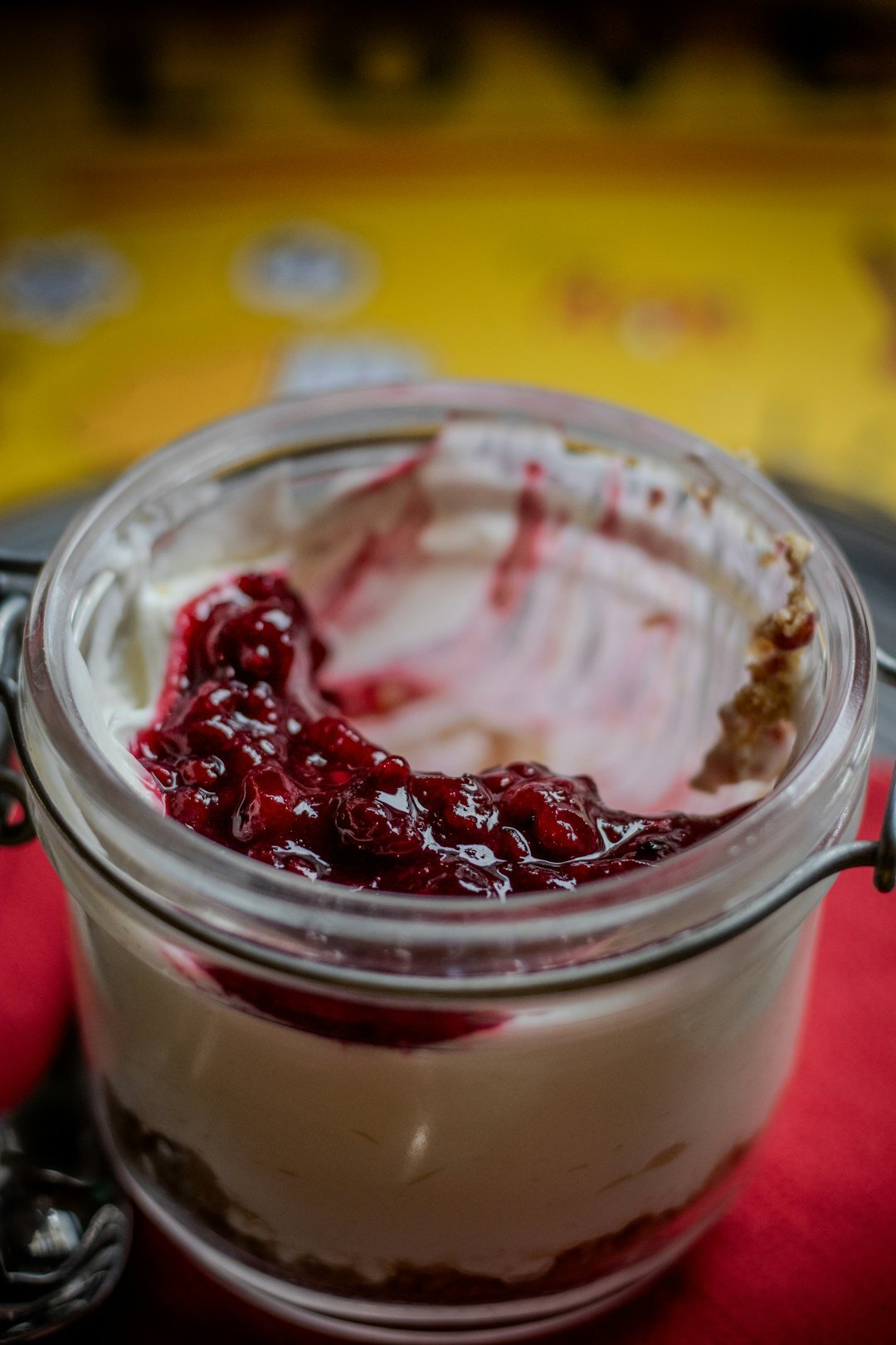 raspberry jam in jar