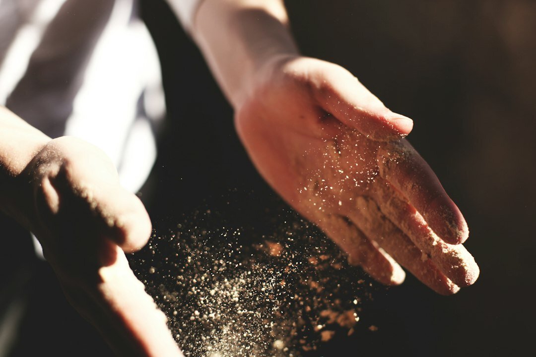 mixing spices by hand