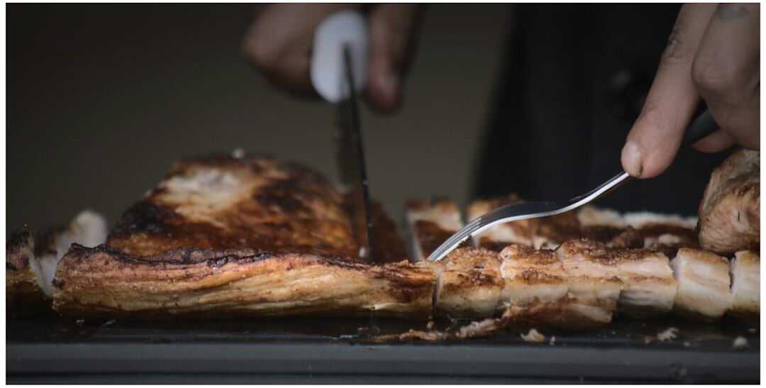 roasted meat in oven